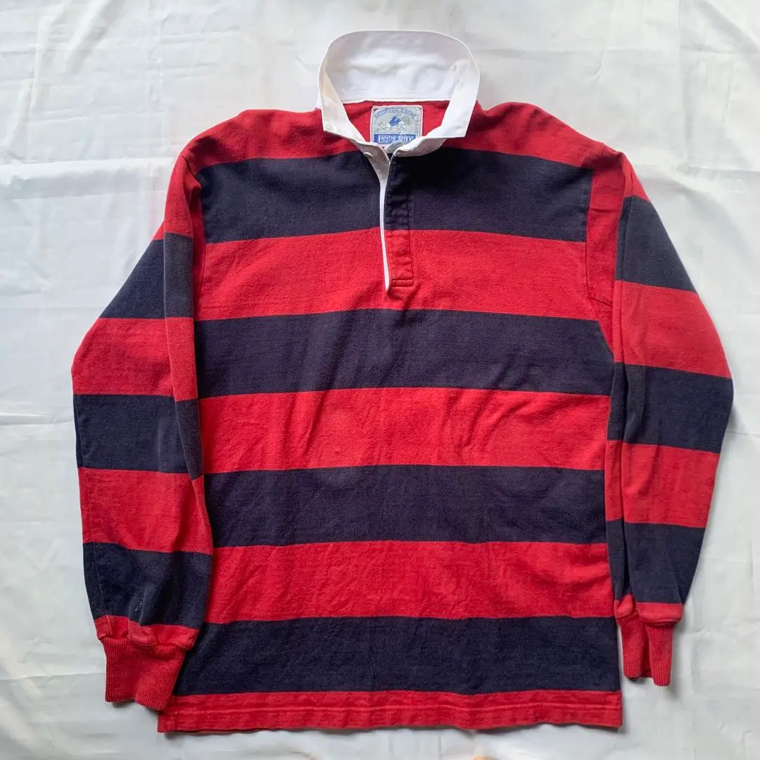 LANDS'END 90's 「春カラー」ストライプ ラガーシャツ L ラグビー ブランドバッグ通販サイト LANDS´END 90´s 「春カラー