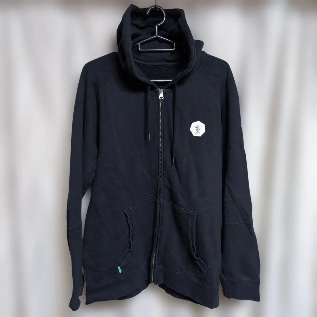 Thumbnail of VISSLA Black Zip-Up Hooded Sweatshirt