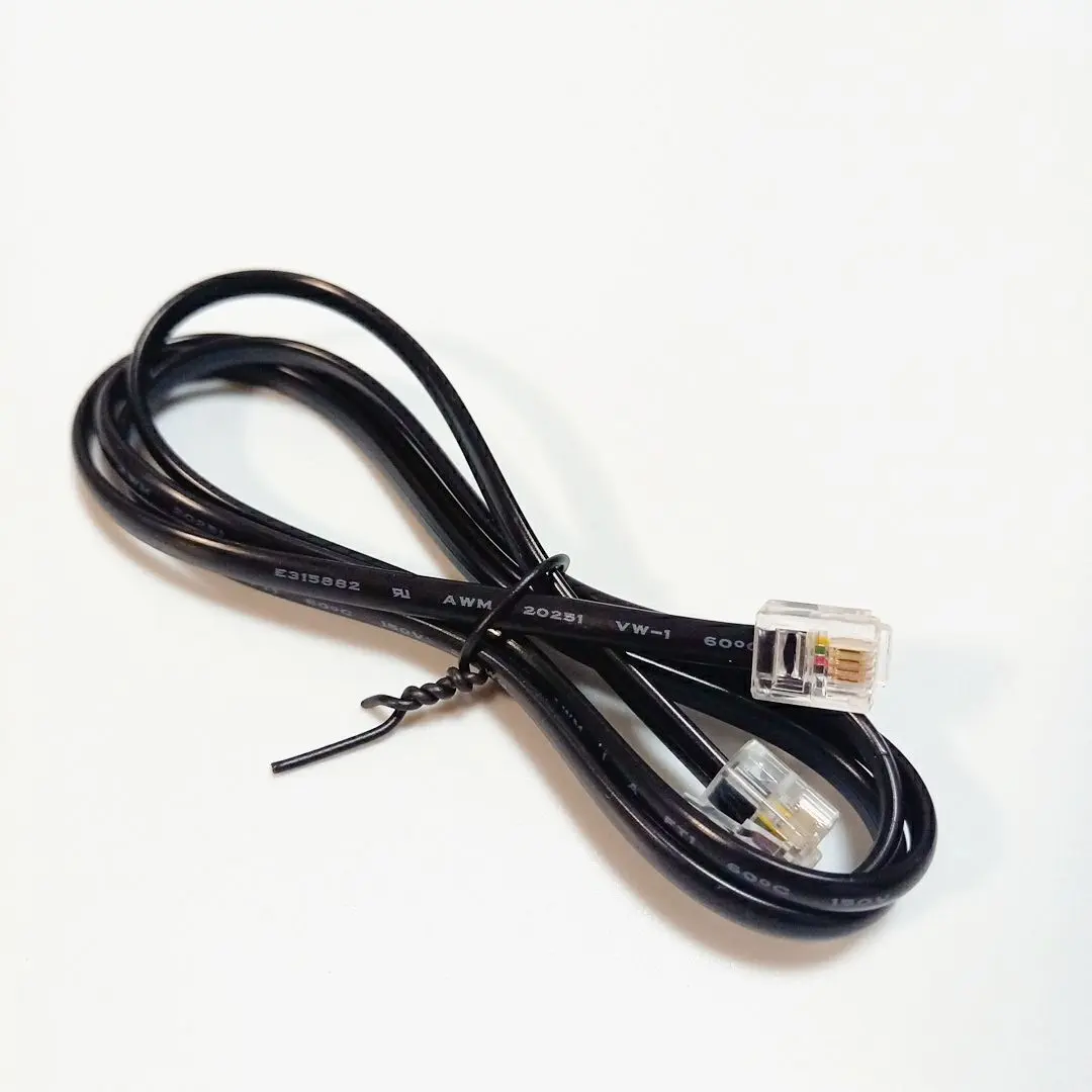Thumbnail of RJ11 - RJ11 Cable 1m Telephone Cord Phone Line Extension Cord Black