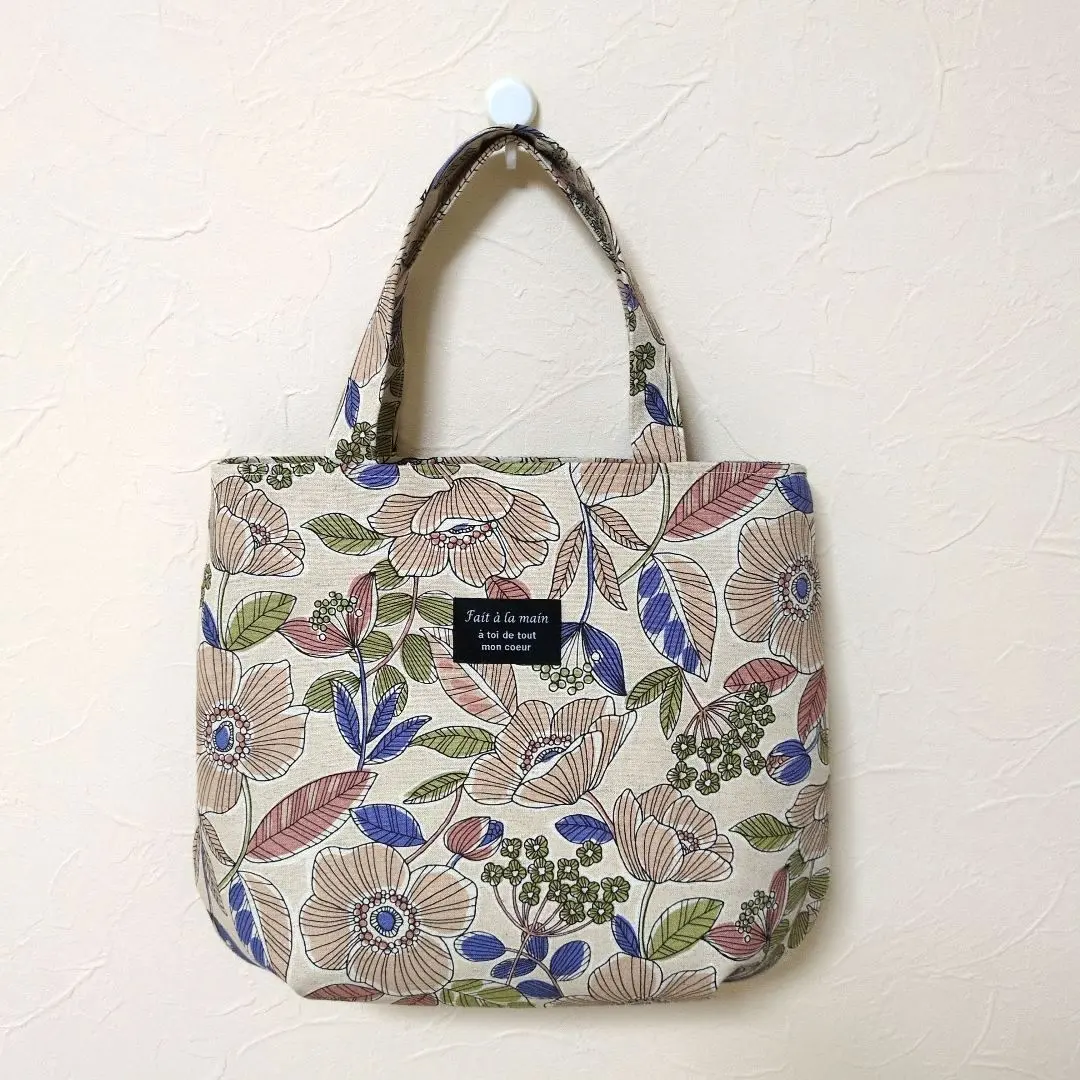 Thumbnail of Nordic style tote bag, round bag, handmade