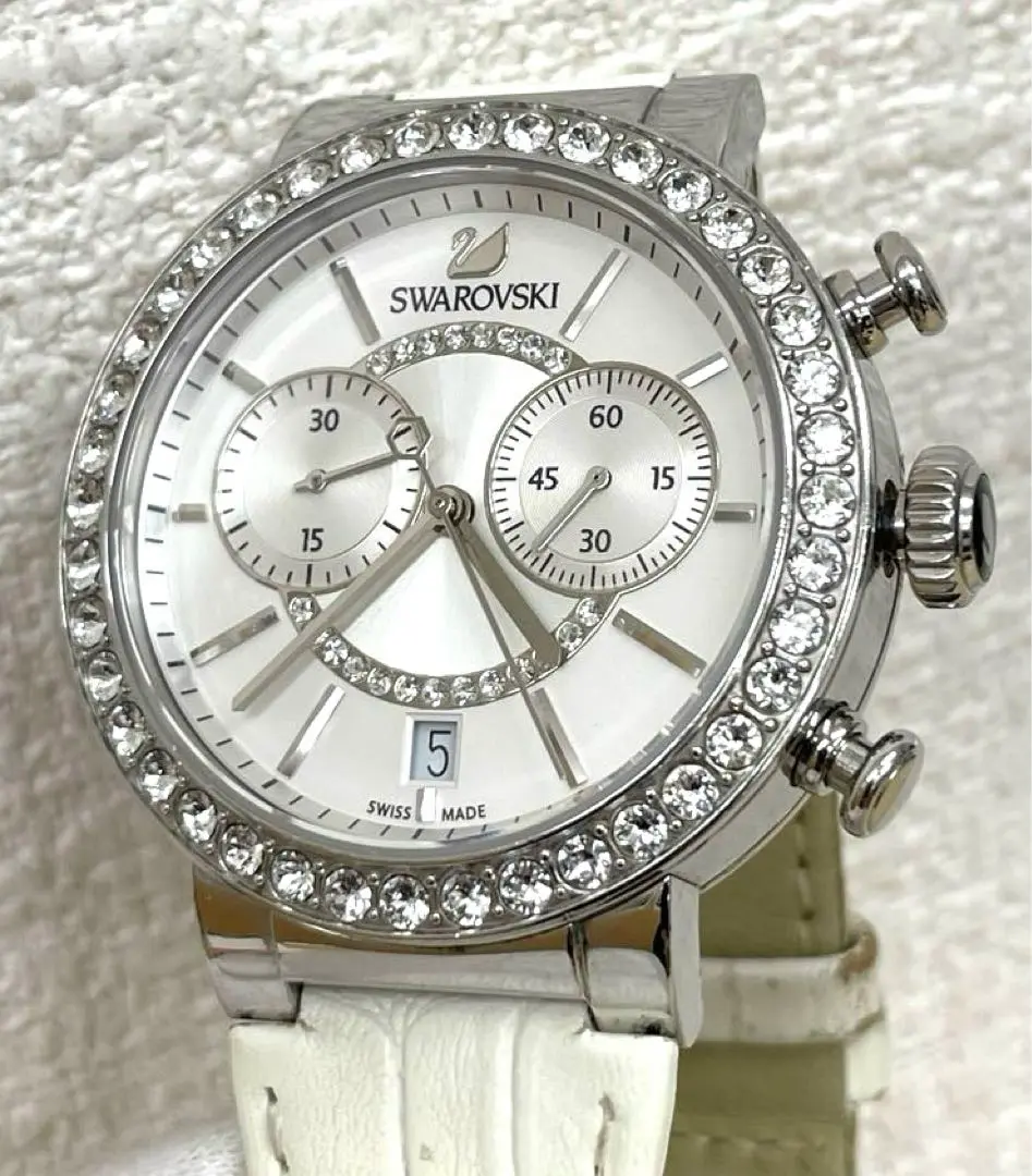 Swarovski ステンレススチール ホワイト文字盤 時計 SWAROVSKI スワロフスキー レディース 腕時計 リストウォッチ