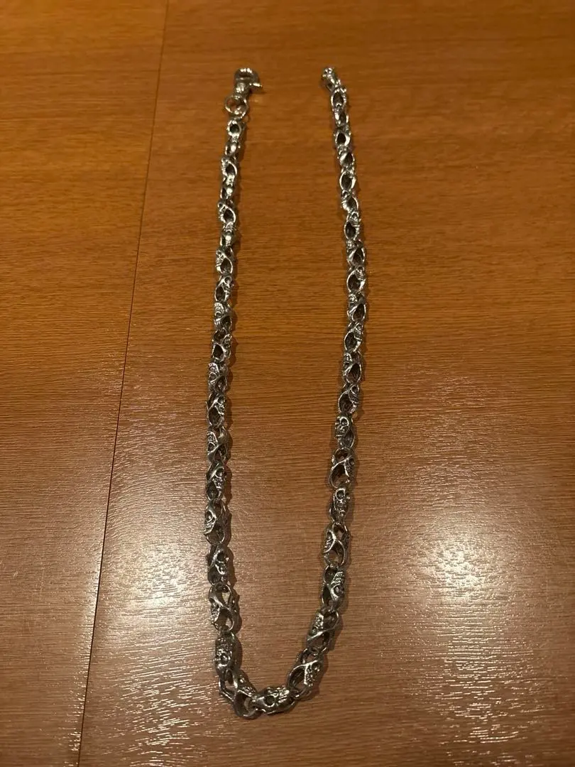 Thumbnail of Silver Skull Wallet Chain, Approximately 60cm, Carabiner Style