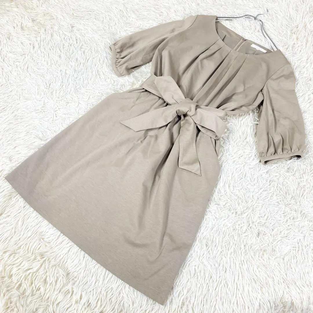 Thumbnail of Jiyuku Belted Dress Gathered Greige M Size (Size 38)