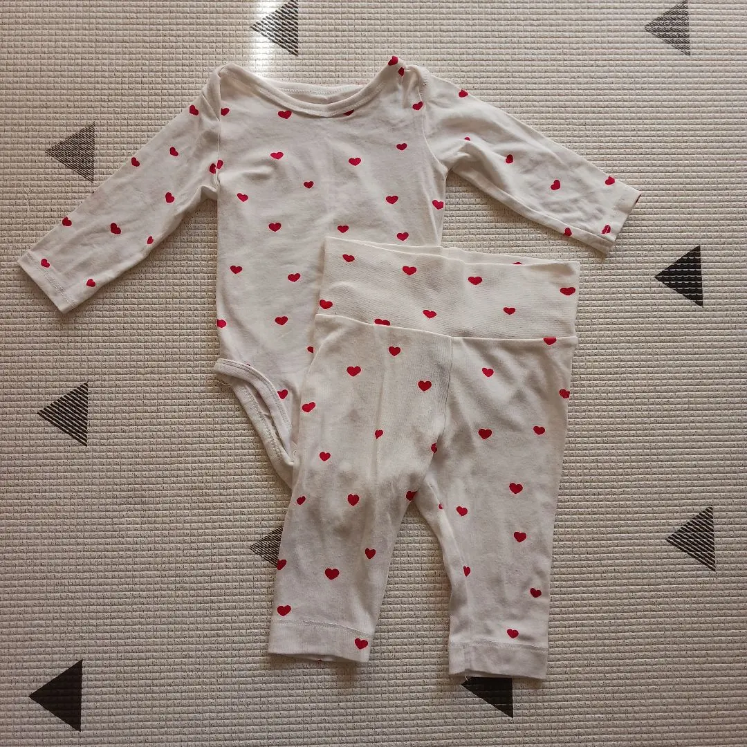 Thumbnail of H&M Heart Pattern Romper and Pants Set, 3M
