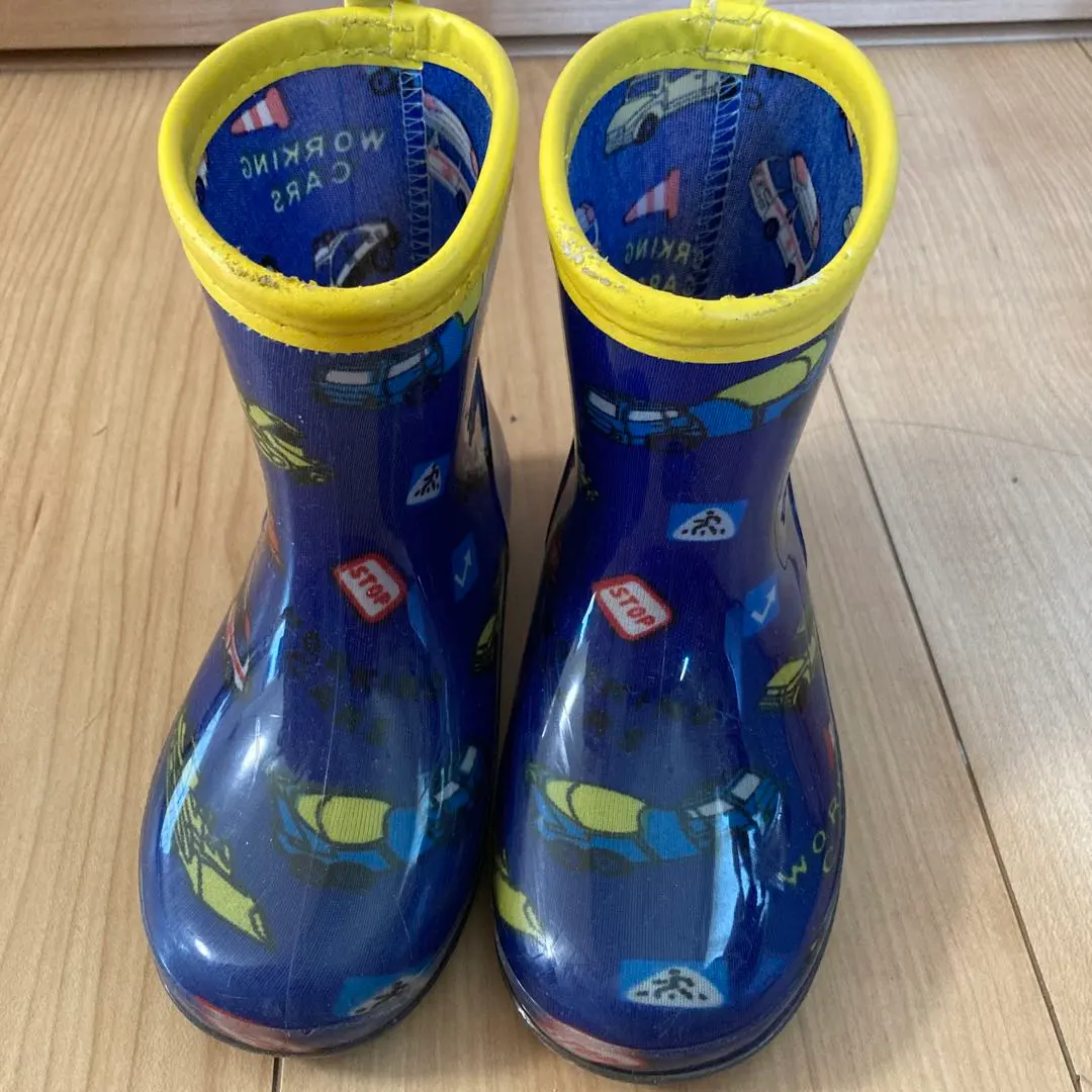 Thumbnail of Blue car design rain boots