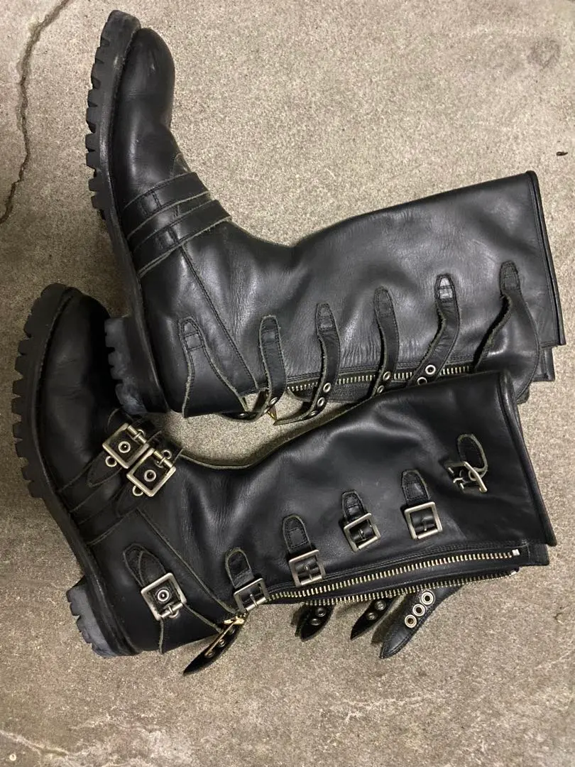 black means バックルブーツ 27.5 ブラックミーンズ blackmeans - ロングバックルブーツ / BLACK SUEDE | HAZE