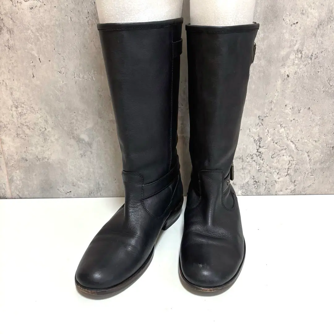 Thumbnail of Excellent condition 【MK MICHEL KLEIN】Leather long boots Black 22.5cm