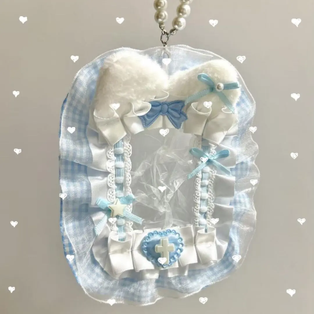 Thumbnail of Light Blue Trading Card Case - For Your Favorite Idol! Cute, Frilly, Instagrammable, and Your Idol's Color! With Chain