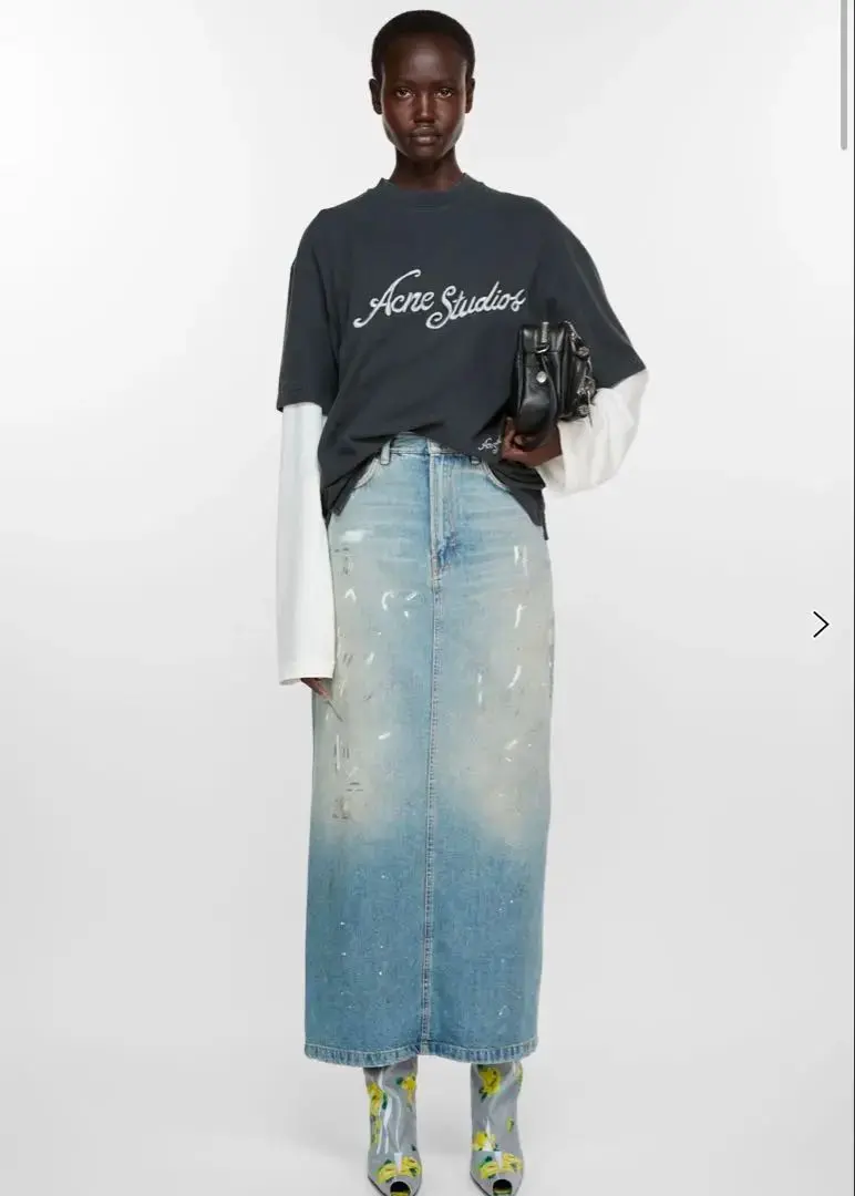 Acne Studios ペイント デニムスカート | ブルー | FARFETCH JP