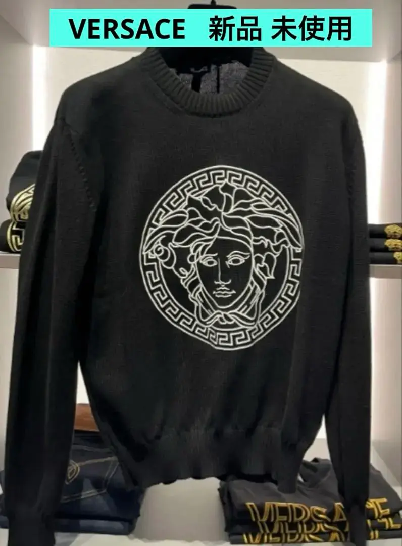ヴェルサーチ メデューサ クルーネックニット 2025年最新】VERSACE ネック：クルーネック メンズ ニット