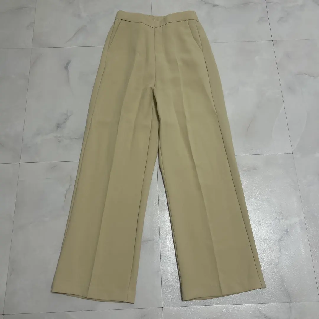 Thumbnail of 【New, Unused】Beige M Size Slacks Tucked Pants Elastic Waist