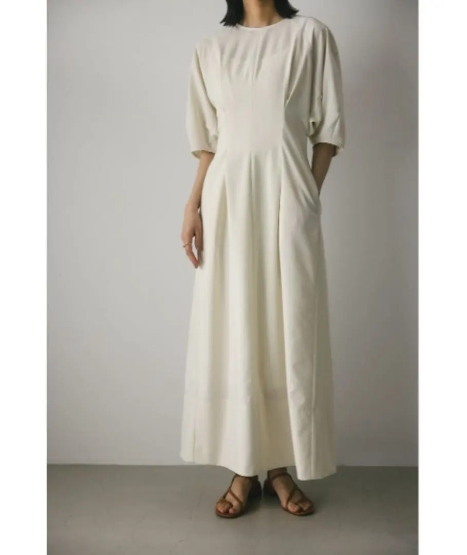Thumbnail of Stylemixer Form Sleeve Waist Tuck Dress - Ivory, Short Sleeve