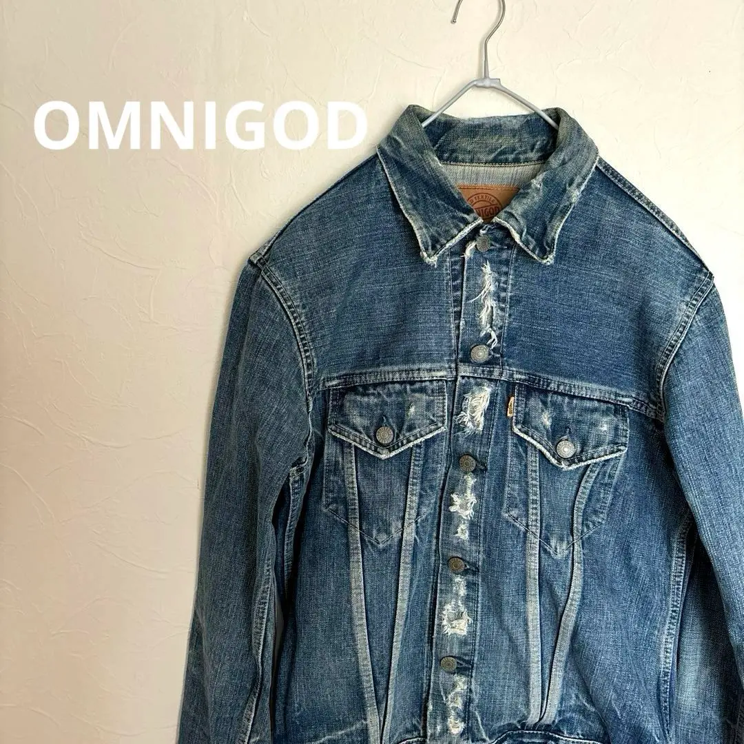 25SS OMNIGOD 1st デニムジャケット　Gシャン　ジージャン　国産 OMNIGOD mens / オムニゴッド] 14ozセルヴィッチデニム 1st