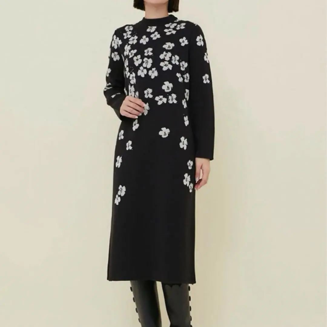 SEVEN TEN ニットワンピース 再入荷】バックパールニットワンピース(ピンク) - seventen