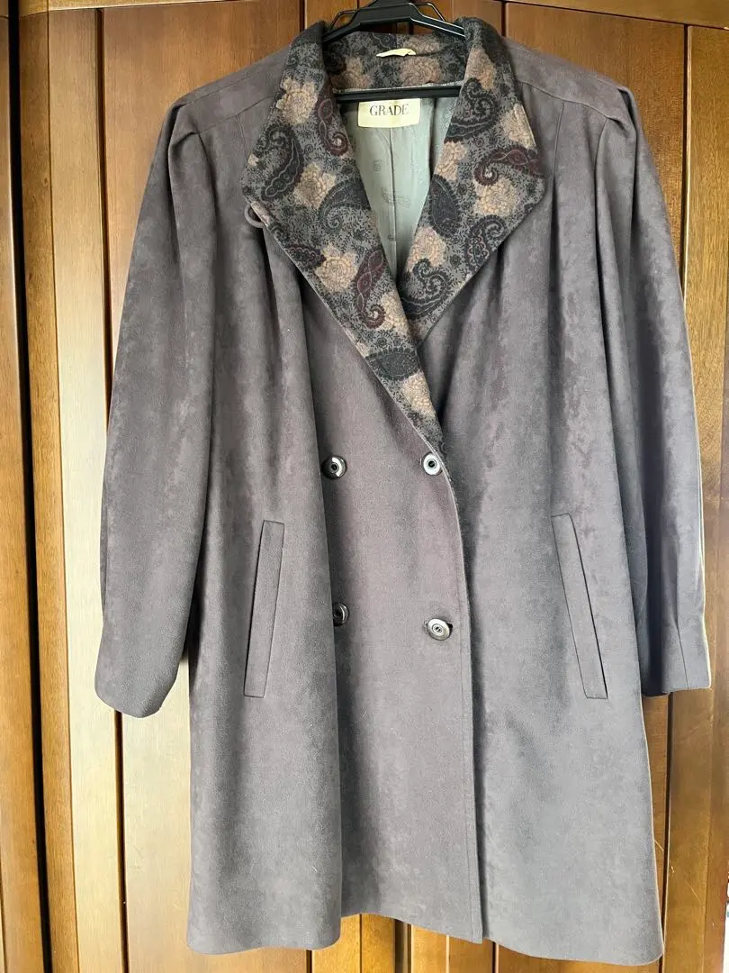 Thumbnail of GRADE Gray Double-breasted Coat & Scarf