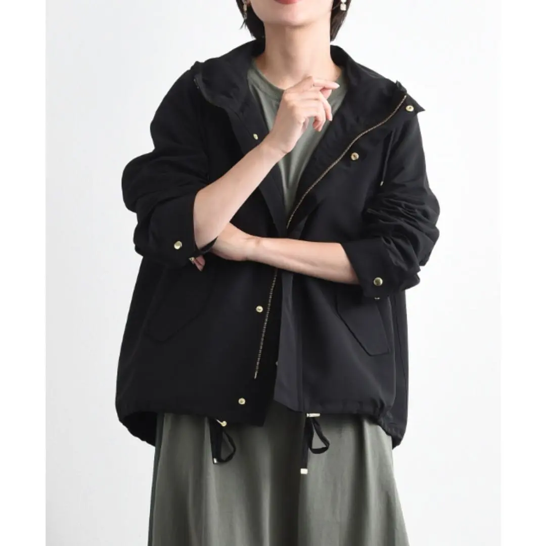 Thumbnail of Hooded short coat with quilted liner