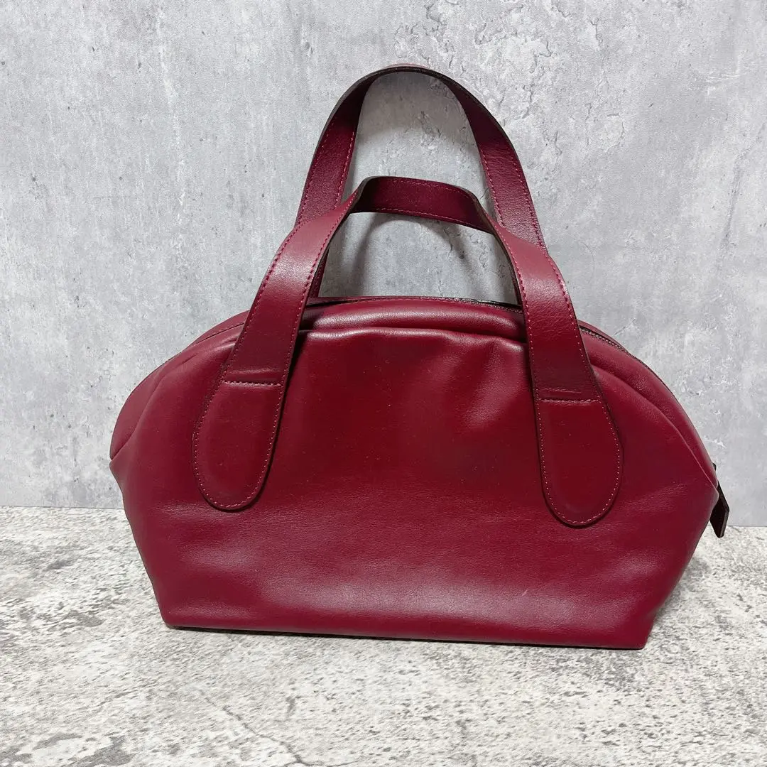 HANE HANDS ハネハンズ レザー ハンドバッグ レッド 中古 - メルカリ