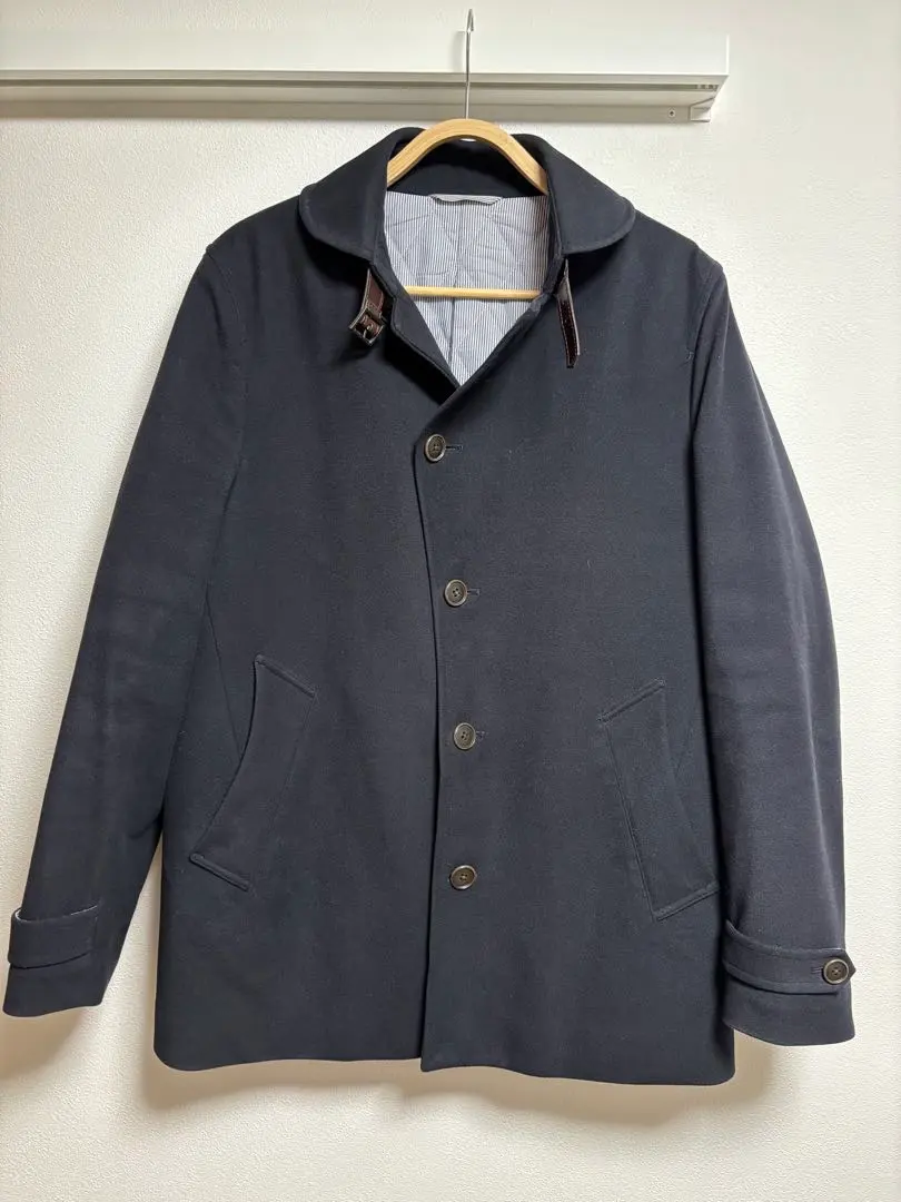 Thumbnail of THE SHOP TK Navy Button-Up Coat, Size L