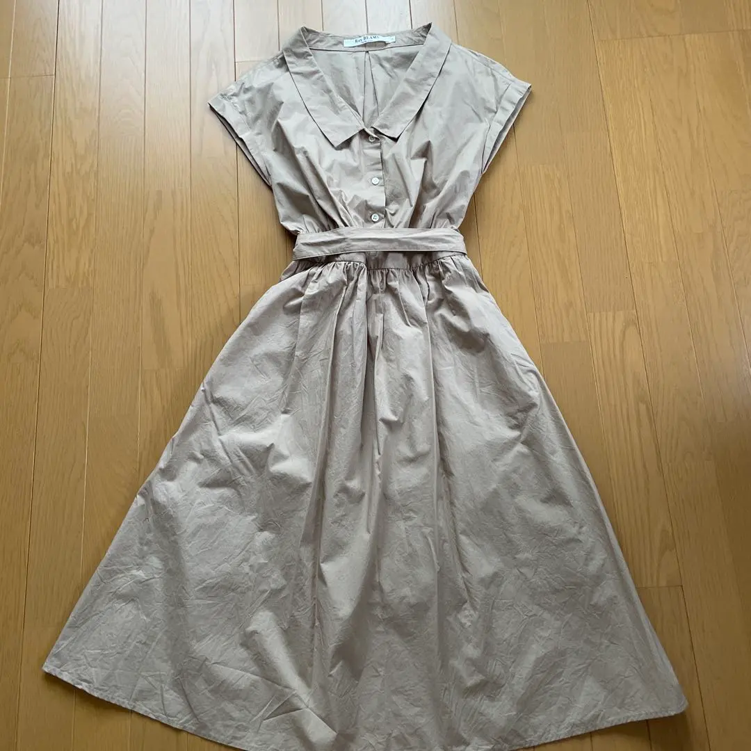 Thumbnail of Ray BEAMS Beige Shirt Dress, Short Sleeve