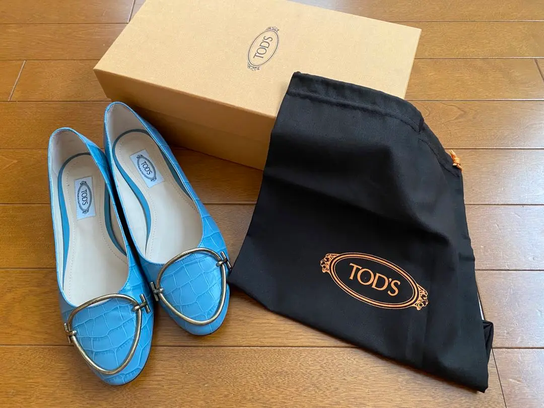 【良品】TOD'S☆フラットシューズ☆37(24cm)☆ブルー☆スウェード 23cm 2023-24 AW(秋冬) TOD'S(トッズ) フラットシューズ