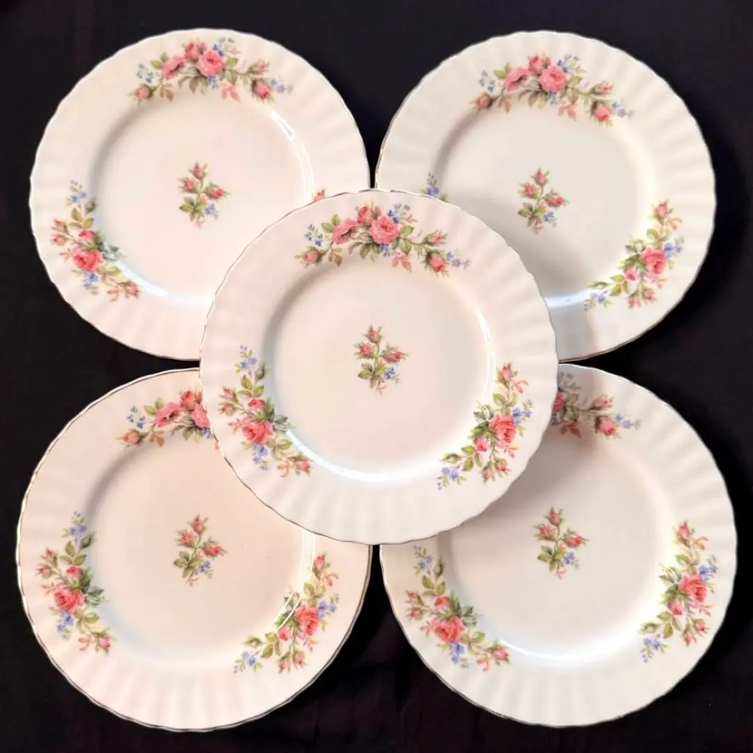 Thumbnail of Royal Albert England Moss Rose Cake Plates, Set of 5, Roses