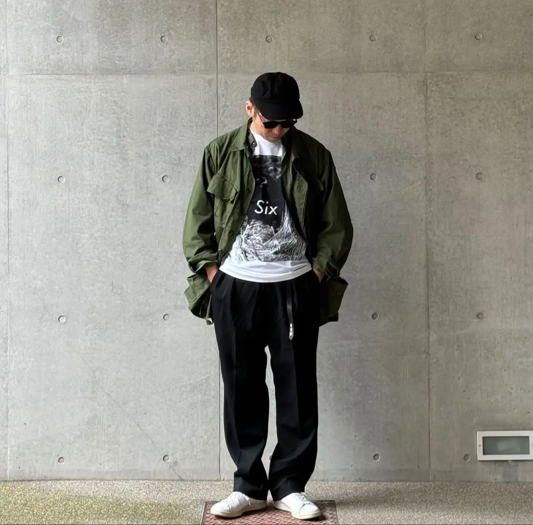 即完売[anytee classics] Officer Pants Mサイズ anytee classics] Officer Pants_Black Gabardine