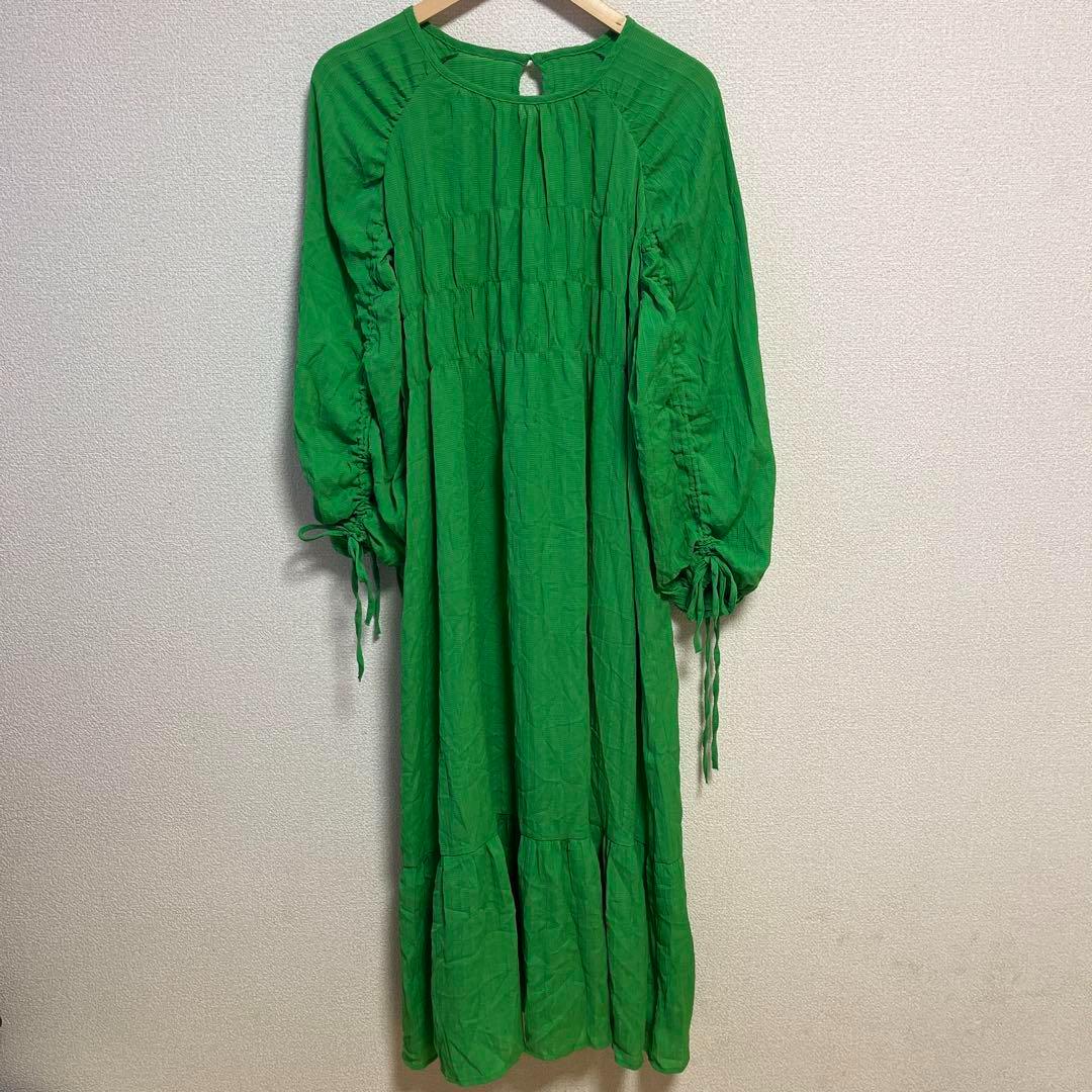 Thumbnail of Excellent condition forksy. Sheer Drawstring Dress Long Length Long Sleeve F Green