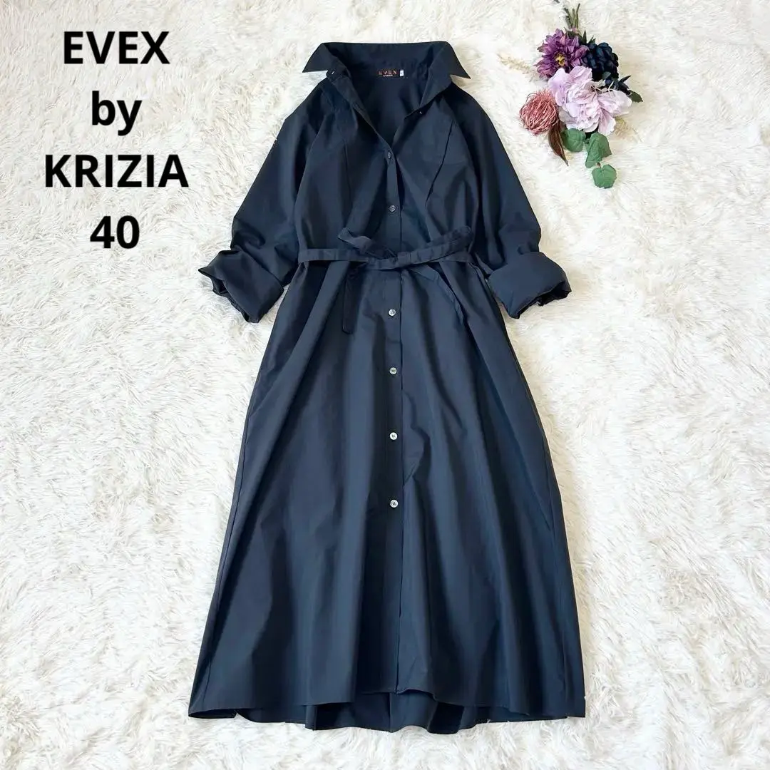 【新品未使用】EVEX BY KRIZIA シャツワンピース ウォッシャブル】ライトデニムシャツワンピース(ワンピース