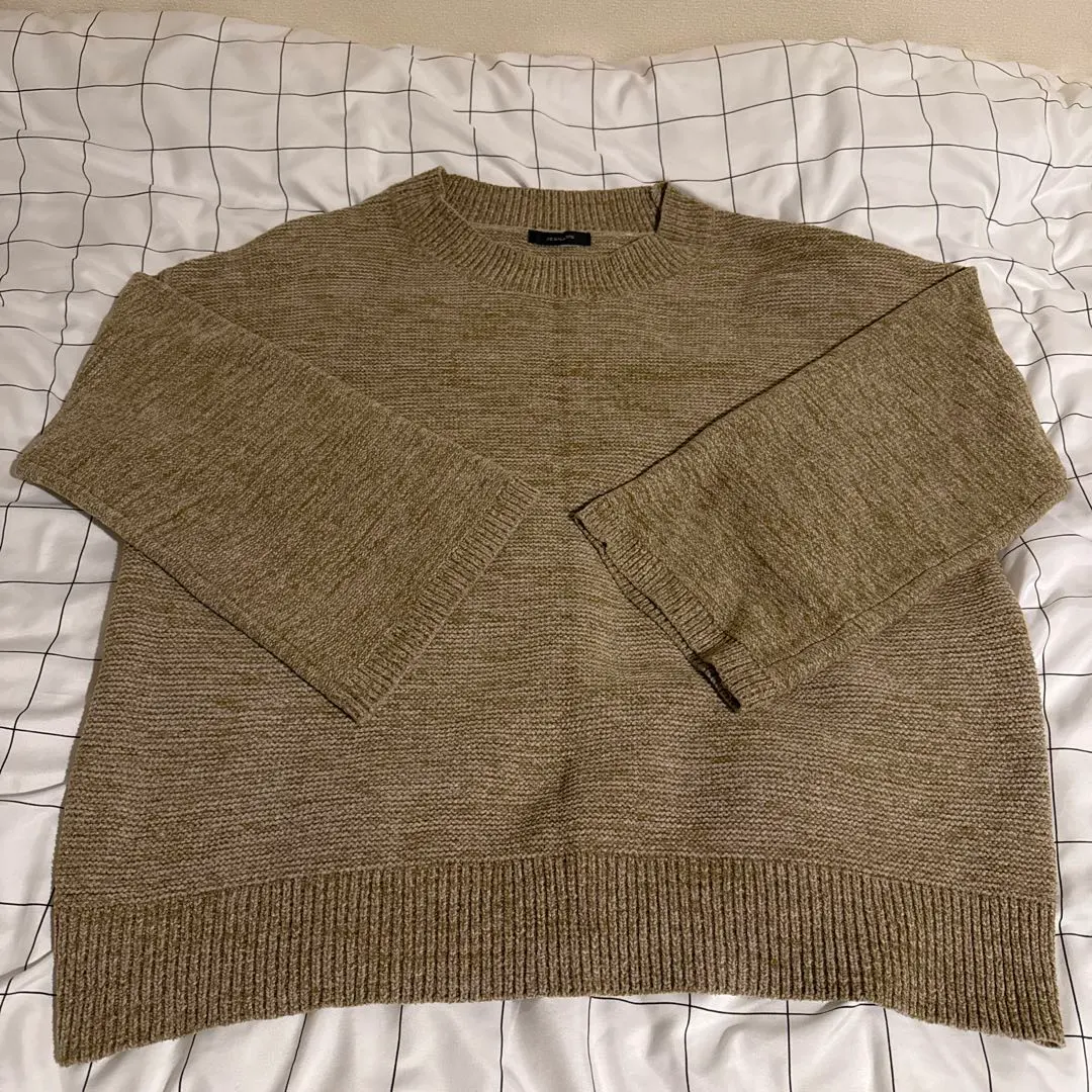 Thumbnail of JEANASIS Olive Green Long Sleeve Knit Sweater