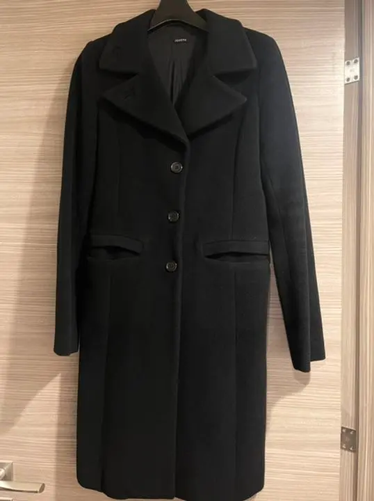 美品★ジョゼフ ブラック カシミヤ40% ダブルフェイス ロングチェスターコート 美品☆ジョゼフ ブラック カシミヤ40% ダブルフェイス ロング
