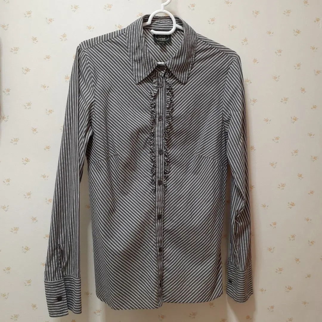 Thumbnail of Laura Ashley Striped Ruffle Shirt Vintage S (Size 7)