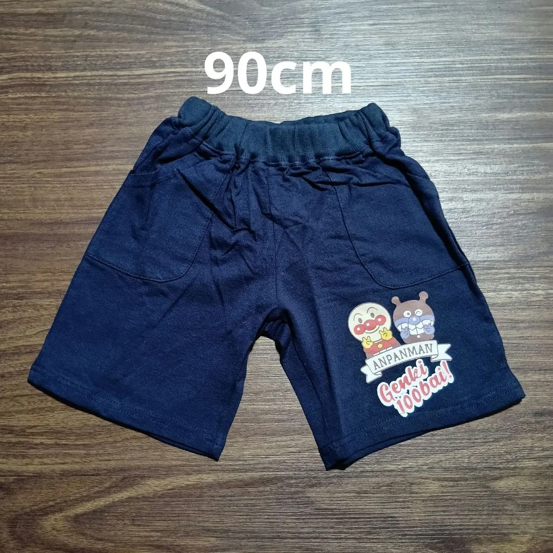 Thumbnail of Brand new, unused Anpanman print pants, 90cm, navy