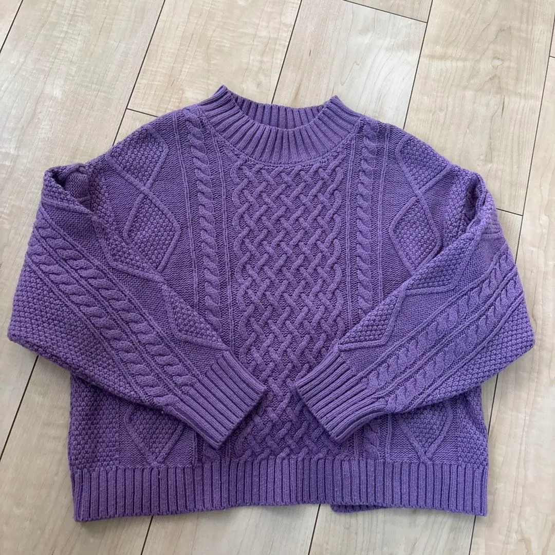 Thumbnail of BREEZE Purple Cable Knit Sweater 110cm~