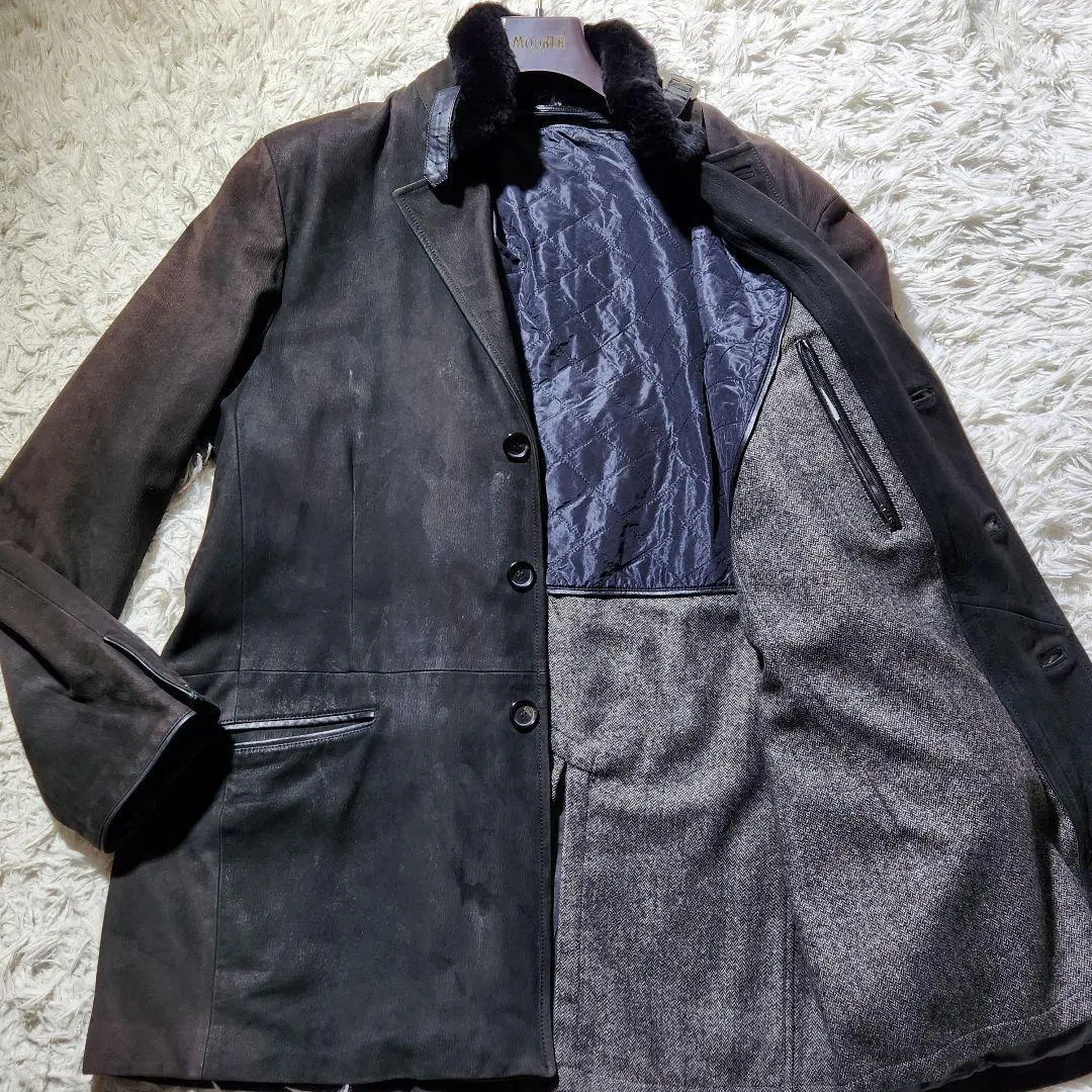 定価98万円 ブリオーニ【Brioni】極上ラム 仔牛革 3BレザージャケットL 定価98万円 ブリオーニ【Brioni】極上ラム 仔牛革 3Bレザー