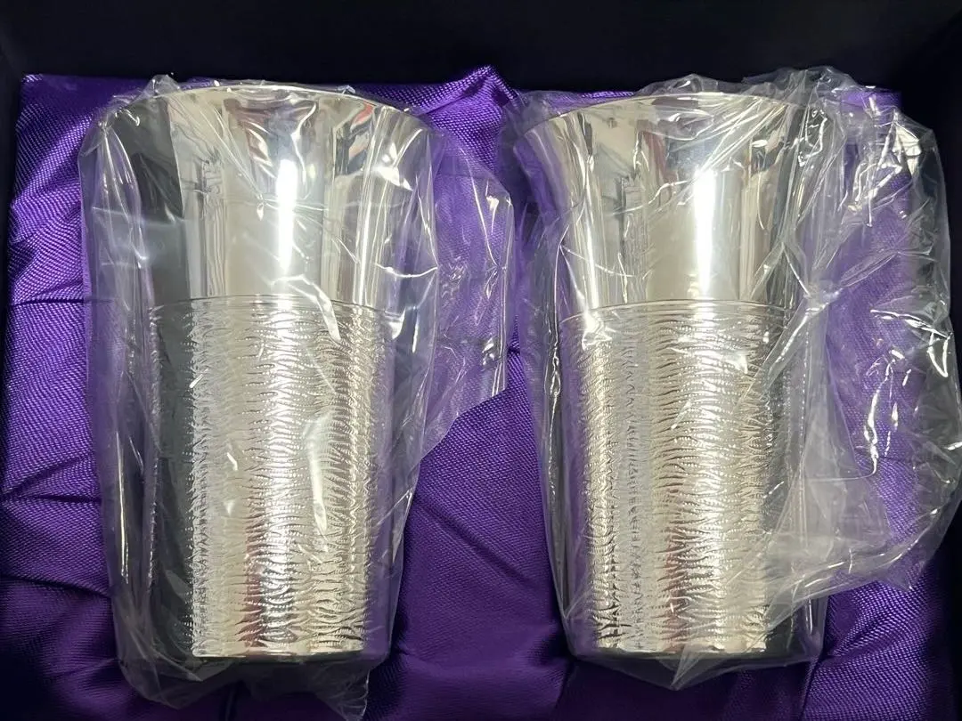 工芸品　銀製品　燕市　早川器物　銀製タンブラー　Lサイズ　ペアセット Amazon.co.jp: ノーブランド品早川器物高級銀製タンブラーL