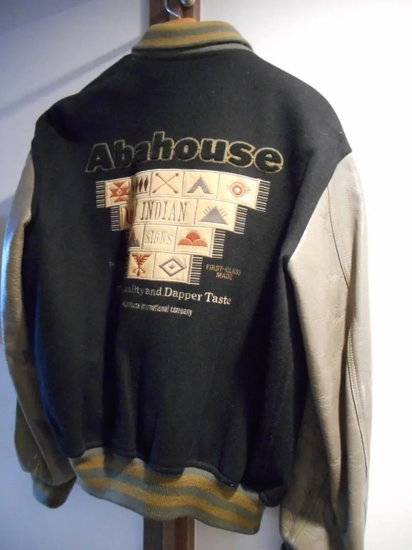 90s ABAHOUSE アバハウス フルデコ スタジャン レザーウール