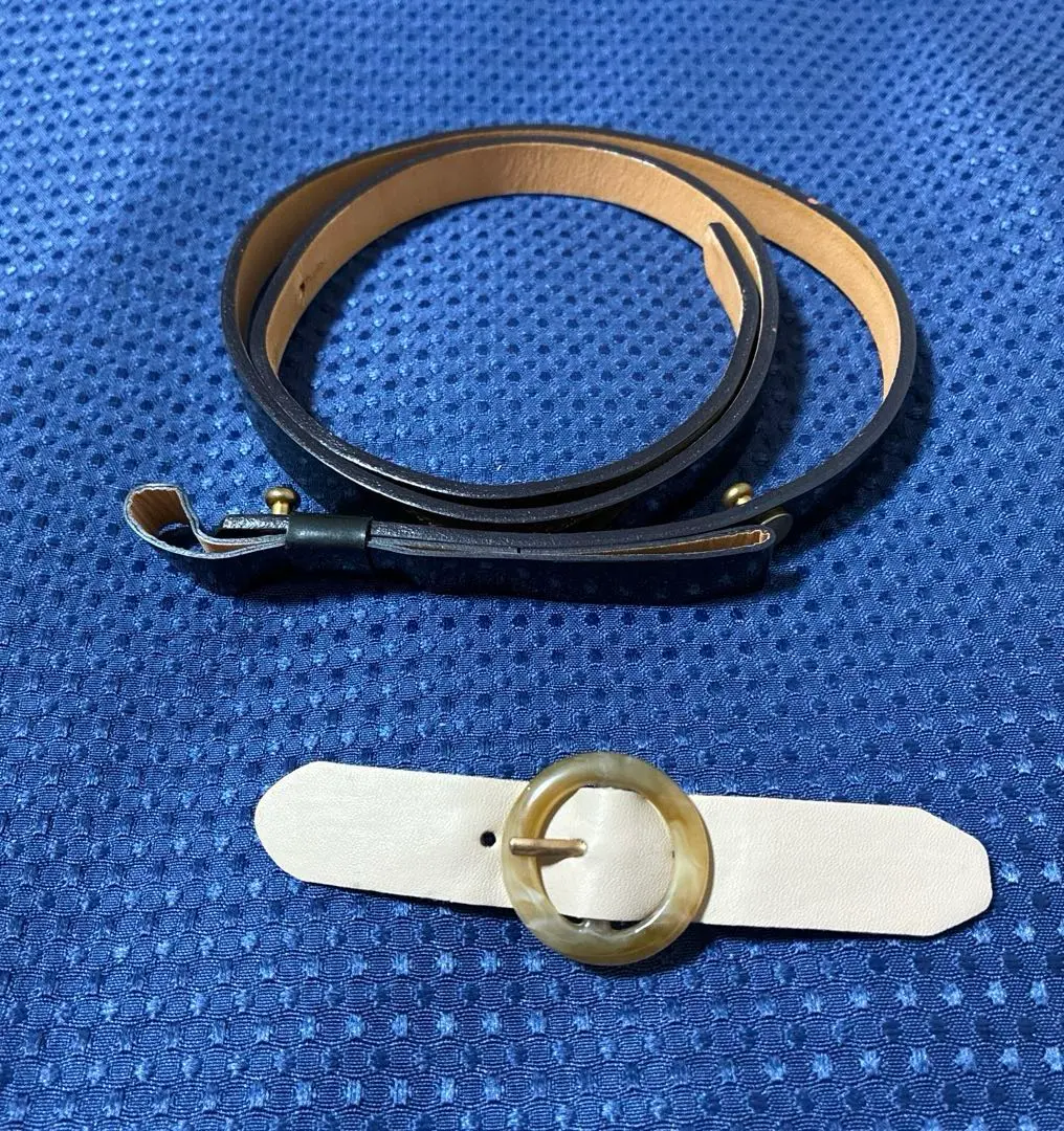 ADAM ET ROPE. ブラックレザーベルト ゴールドバックル新品　現行品 ADAM ET ROPÉ FEMME(アダム エ ロペ ファム) / 【サステナブル