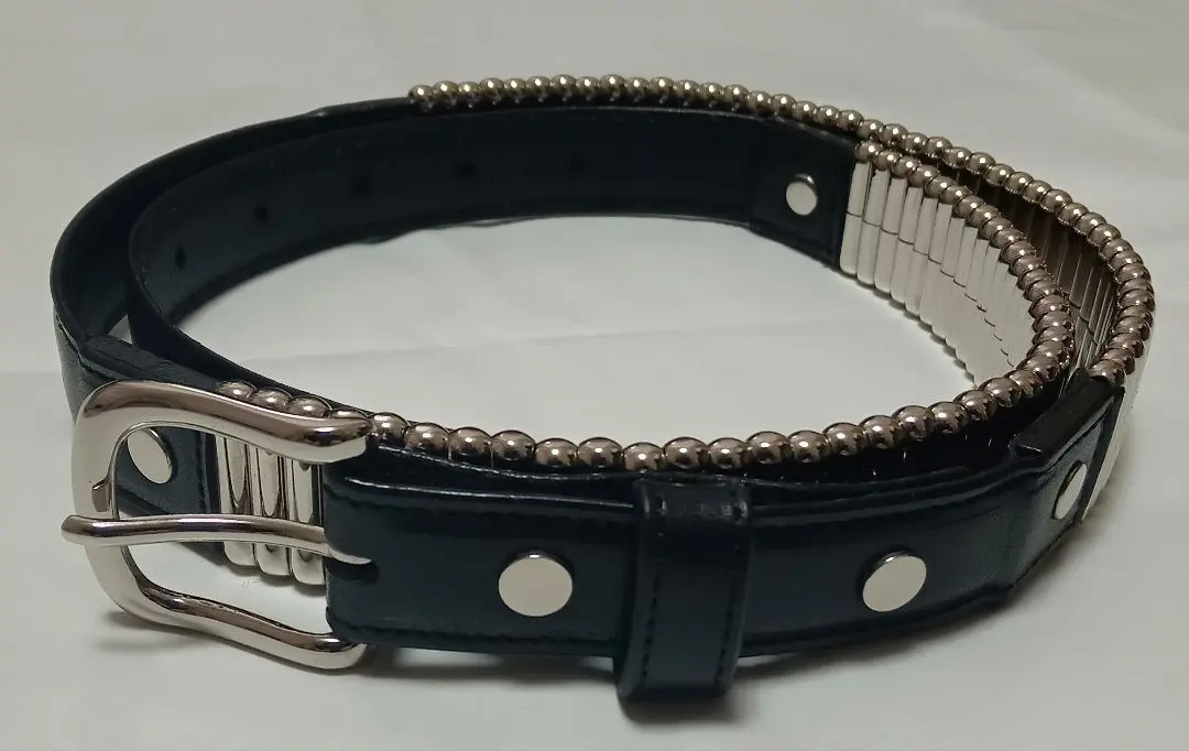 ジョンローレンスサリバン ベルト メタル レザー 本革 ピンベルト 黒 LEATHER PIN BUCKLE BELT（ベルト）｜JOHN LAWRENCE SULLIVAN