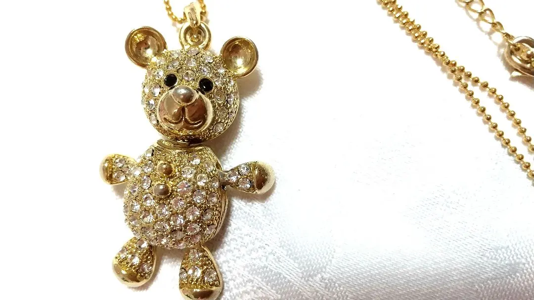 Thumbnail of QVC Swarovski Big Teddy Bear Bear Necklace