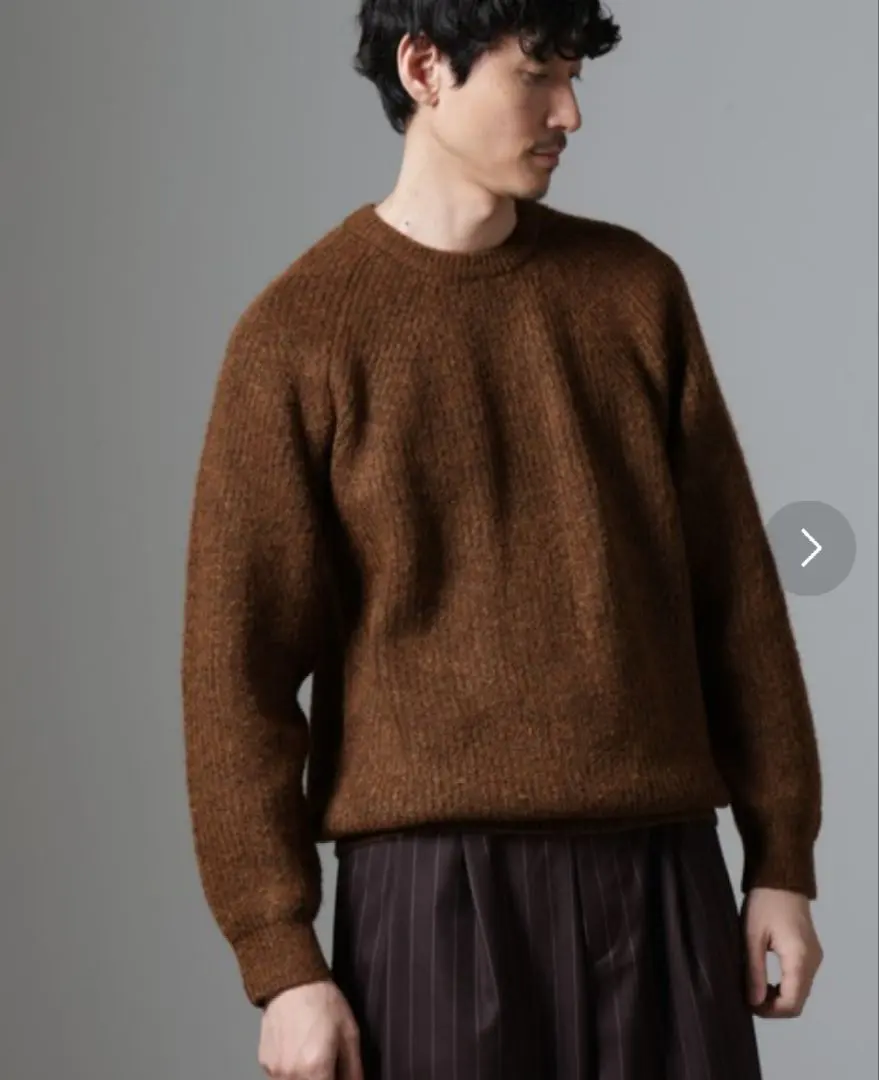 Thumbnail of Wool Mix Raglan Knit, Brown, M