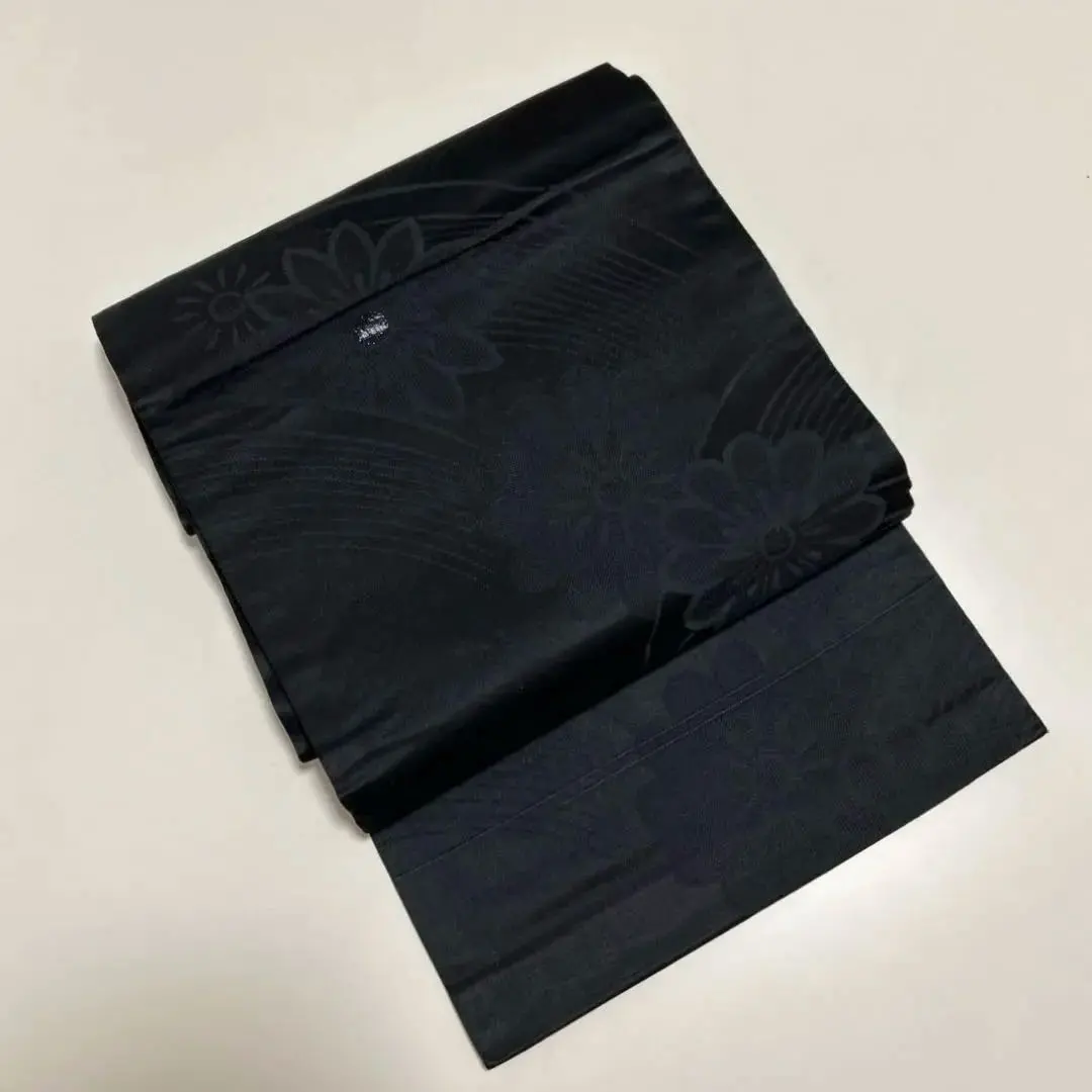 Thumbnail of Black floral mourning obi