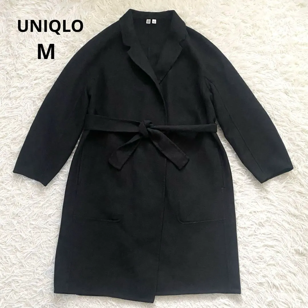 Thumbnail of Uniqlo U Women's Wrap Coat, Relaxed Fit, Size M, Black