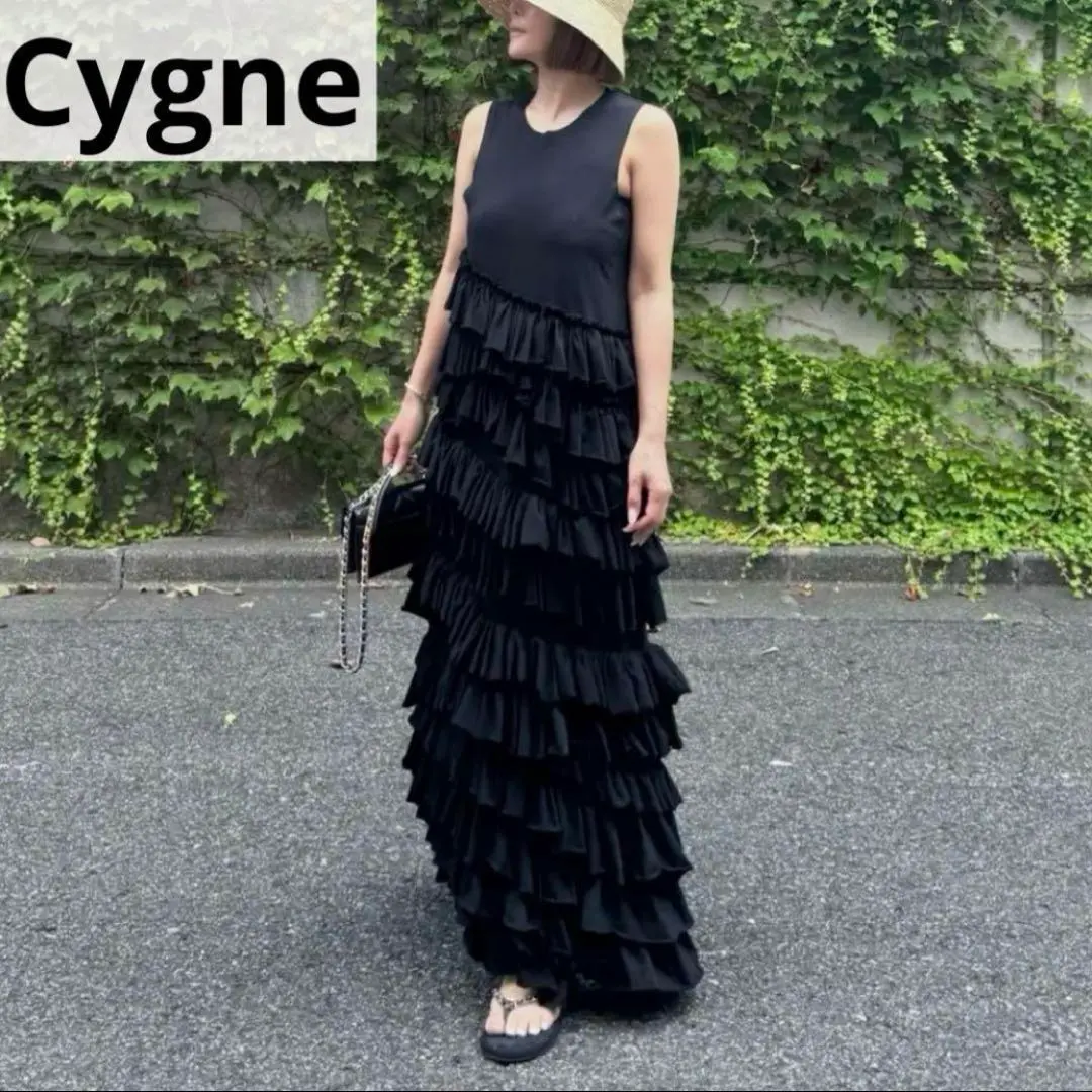 シーニュ　cygne ブラック　黒　パフスリーブ　ポワンリボンワンピース Cygne(シーニュ) 公式サイト
