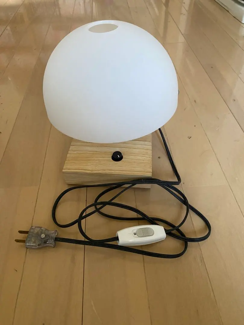 Thumbnail of Table light with white glass shade