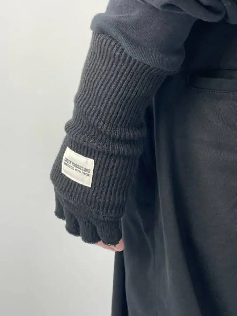 COOTIE/FINGERLESS CUFFED KNIT GLOVE 手袋 COOTIE / Fingerless Knit Glove -Black-