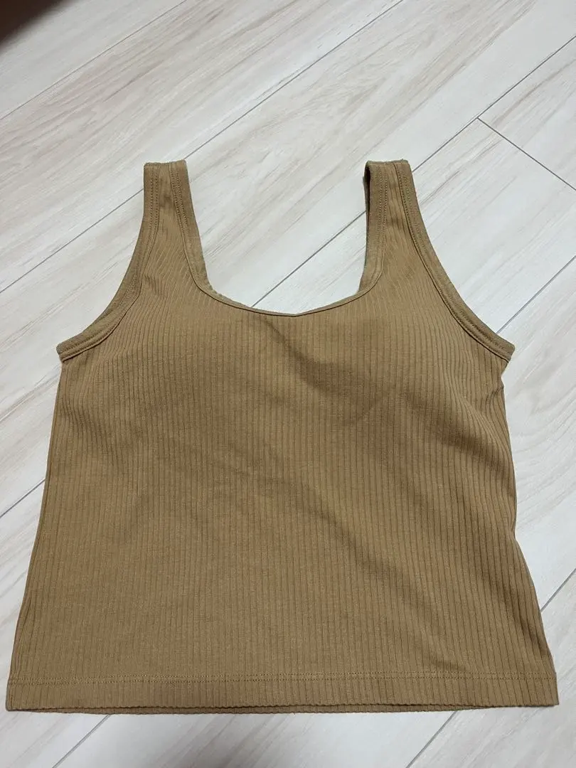 Thumbnail of GU Ribbed Tank Top with Cups, M, Beige