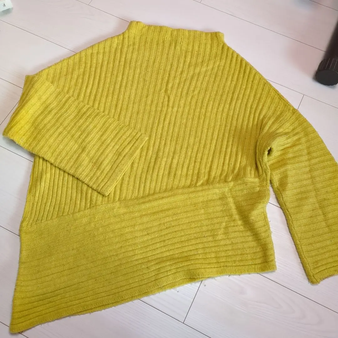 Thumbnail of Yellow knit sweater, size 9, asymmetrical