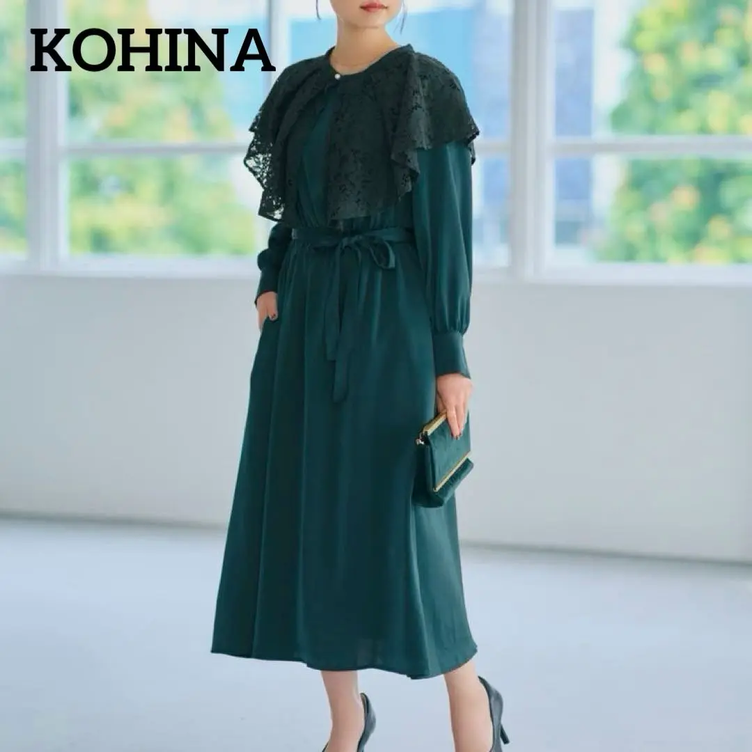 COHINA レースケープ付きフレアワンピース フォーマル ワンピース グリーン 2025年最新】COHINA パーティードレスの人気アイテム - メルカリ
