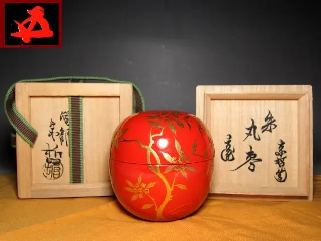 舟山水蒔絵　中棗　中村宗哲　鵬雲斎花押　共箱 中村宗哲 浮御堂蒔絵中棗 鵬雲斎花押 共箱 - メルカリ
