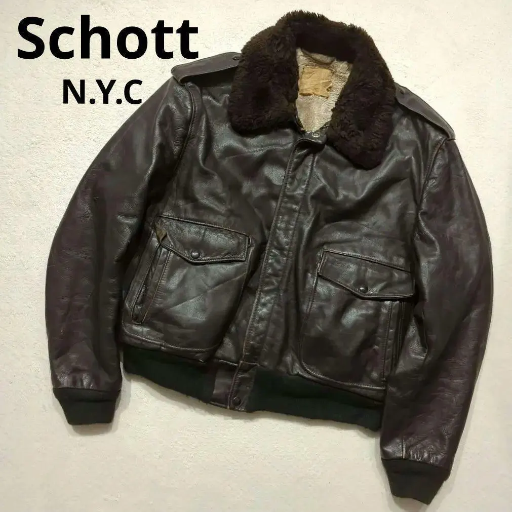 Thumbnail of Vintage Schott 70s Leather Flight Jacket Dark Brown